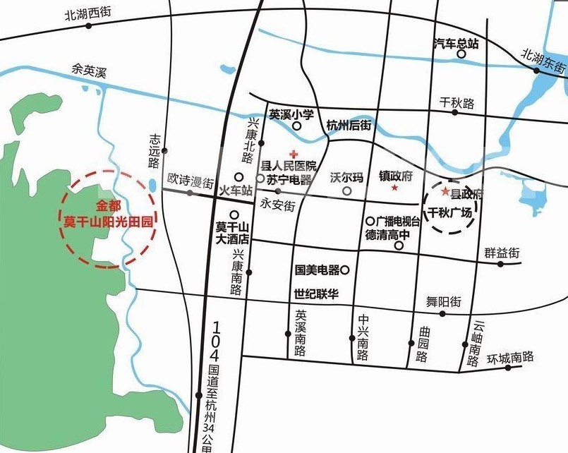 德清县所在地武康镇,距杭州约50公里,西面距莫干山风   查看地图